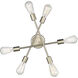 Decco 6 Light 16.5 inch Modern Gold Indoor Semi-Flush Ceiling Light